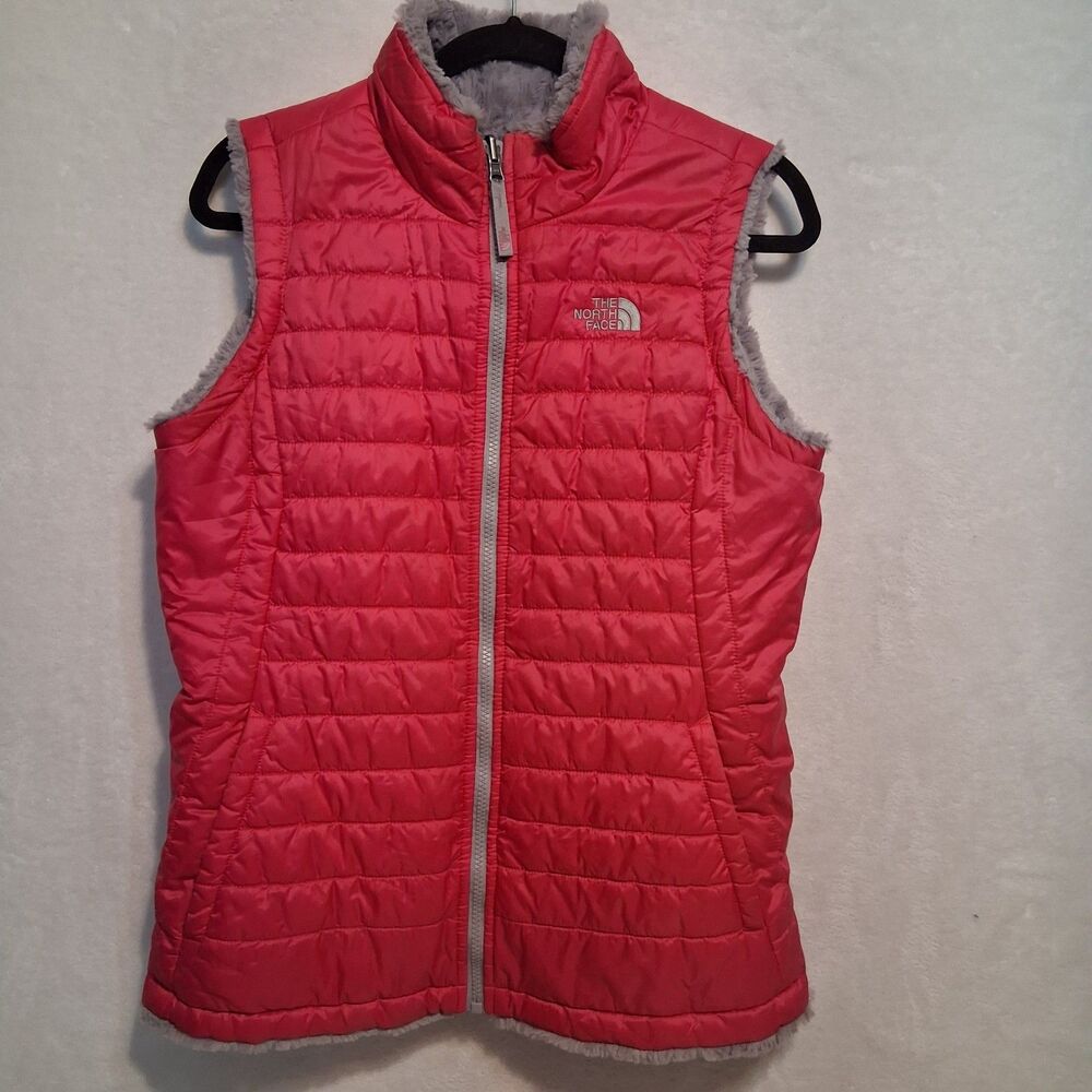 The North Face Girls XL Vest Reversible Puffer Mossbud Swirl Pink Gray Gorpcore